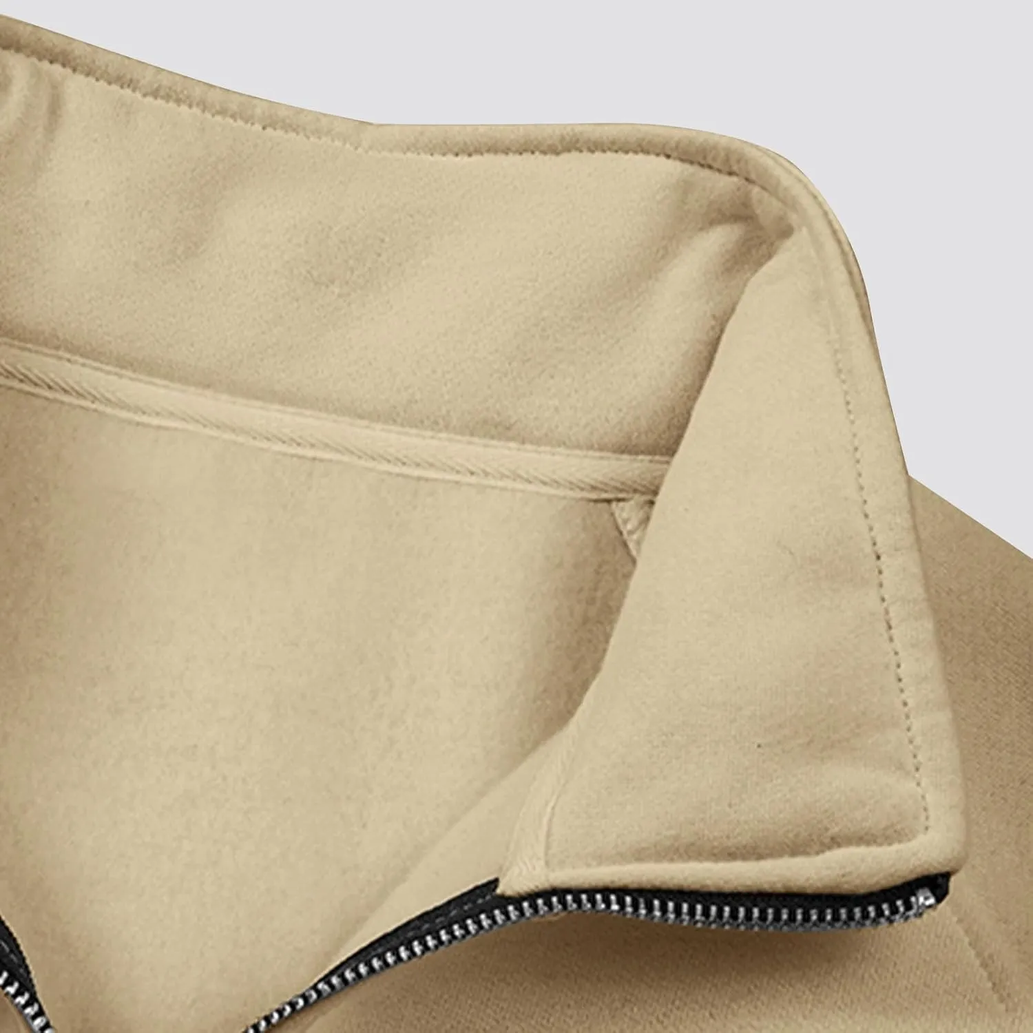 Men's Quarter Zip Pullover Fleece Lined Mock Neck Sweatshirts Oversized Golf Pullovers Warm Winter Outerwear