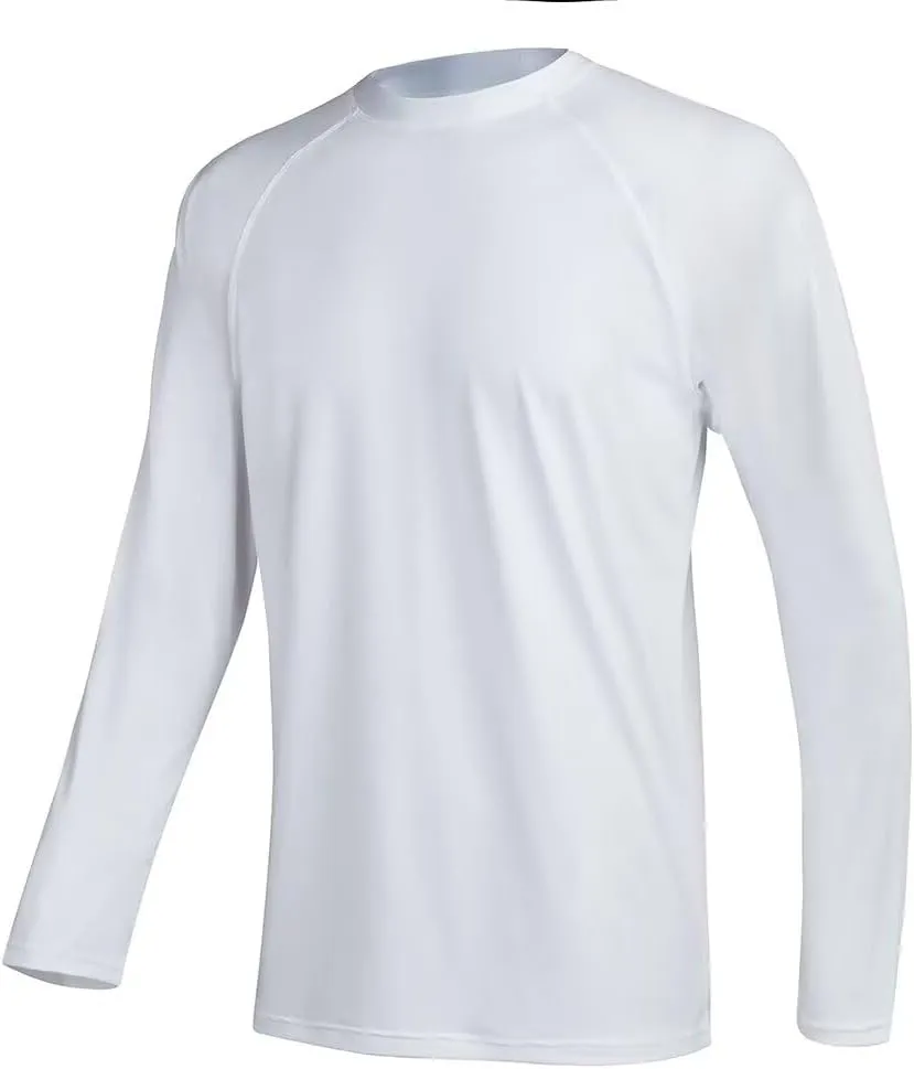 Mens Rash Guard for Men Swimming Sun Protection Shirts UPF 50  UV Long Sleeve Lightweight Quick Dry T-Shirts Surf Fishing
