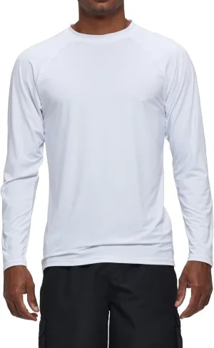 Mens Rash Guard for Men Swimming Sun Protection Shirts UPF 50  UV Long Sleeve Lightweight Quick Dry T-Shirts Surf Fishing