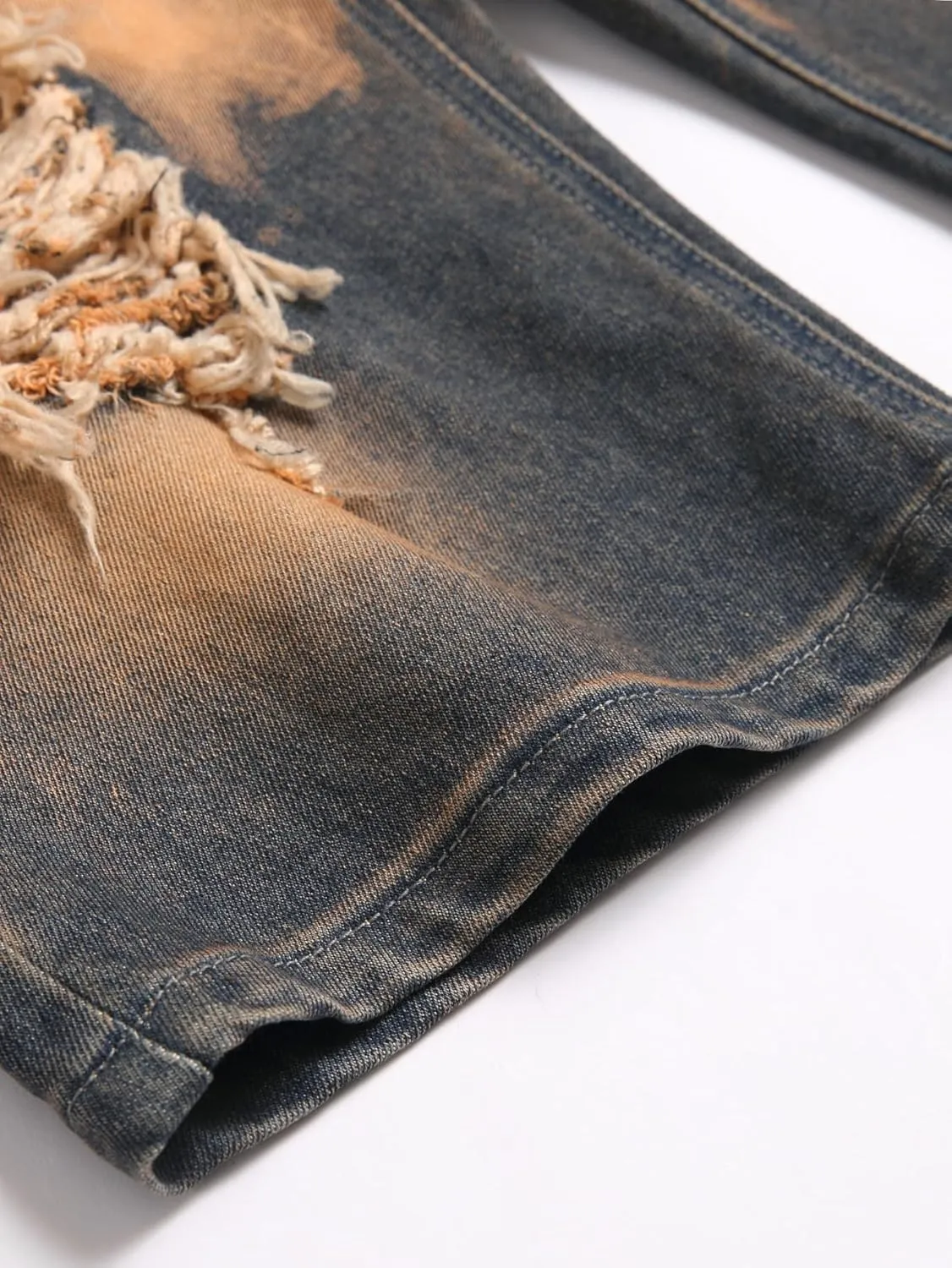 Men's Ripped Denim Shorts - Distressed Slim Fit Jean Shorts for Men, Casual Straight Fit Summer Ripped Shorts