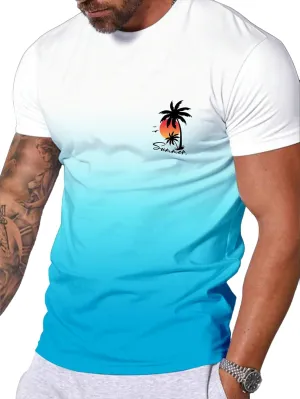 Men's Short-Sleeved Graphic T-Shirt Letters Fashion Printing Round Neck T-Shirt