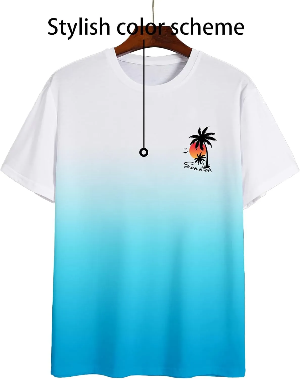 Men's Short-Sleeved Graphic T-Shirt Letters Fashion Printing Round Neck T-Shirt