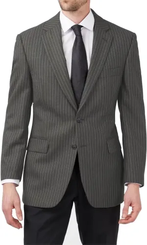 Mens Slim Fit Stripe Jacket Casual Suit Blazer Sport Coat Two-Button Lightweight Daily Pinstripes Jackets for Men