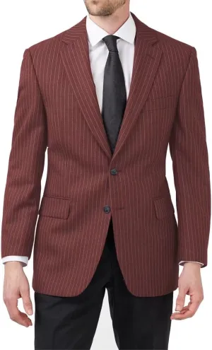 Mens Slim Fit Stripe Jacket Casual Suit Blazer Sport Coat Two-Button Lightweight Daily Pinstripes Jackets for Men