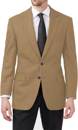 Mens Slim Fit Stripe Jacket Casual Suit Blazer Sport Coat Two-Button Lightweight Daily Pinstripes Jackets for Men