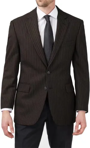 Mens Slim Fit Stripe Jacket Casual Suit Blazer Sport Coat Two-Button Lightweight Daily Pinstripes Jackets for Men