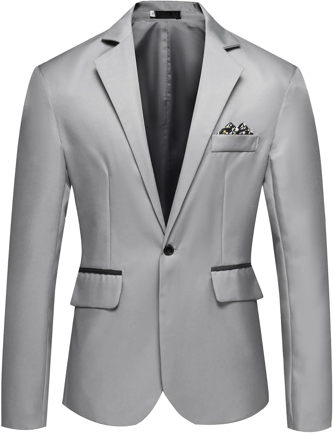 Mens Slim Fit Suit Jacket One Button Notched Lapel Business Daily Lightweight Blazer Jacket Sport Coat Tops