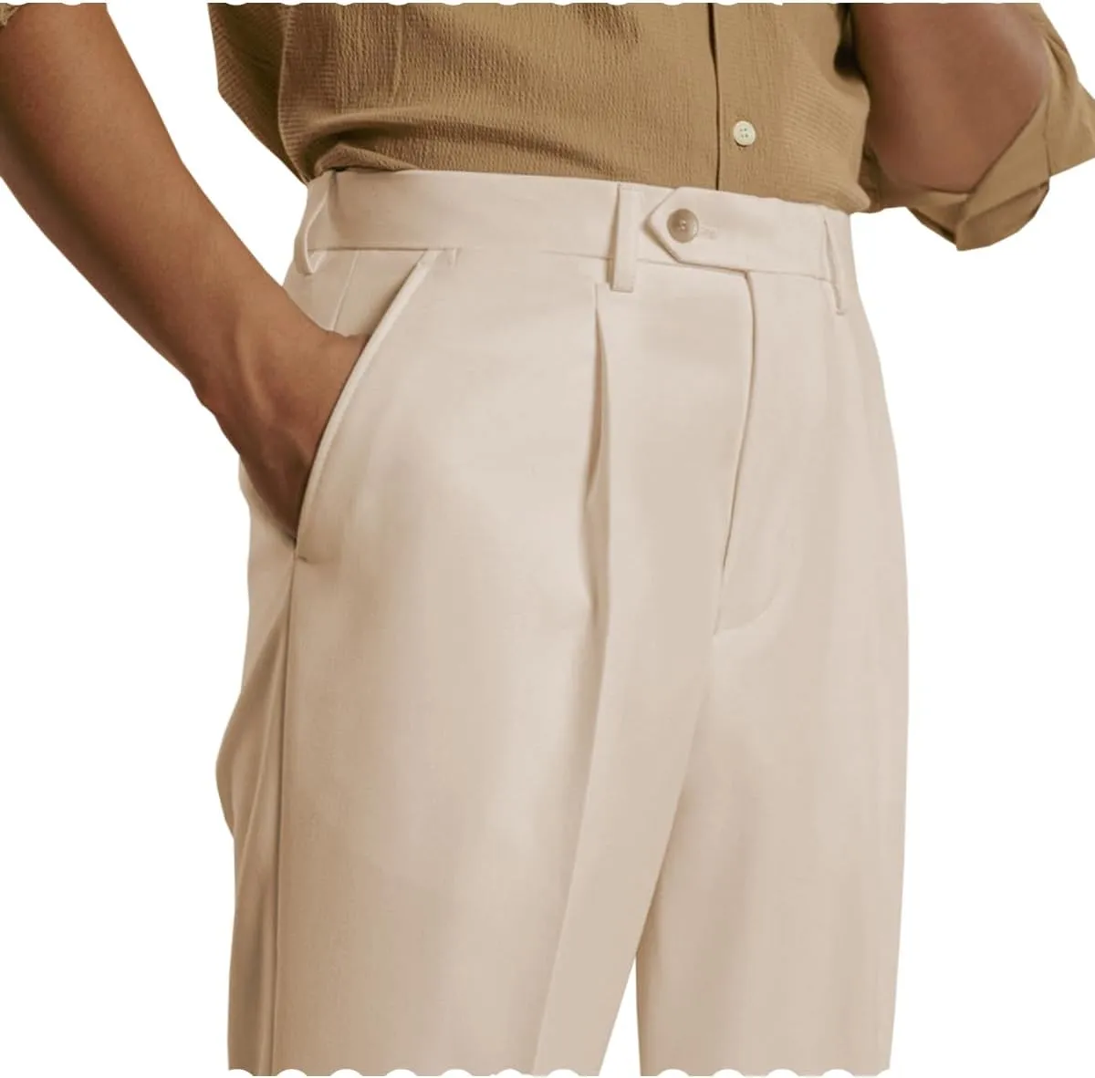 Mens Stretch Dress Pants Classic Fit Casual Golf Work Suit Pants Lightweight Flat Front Pants
