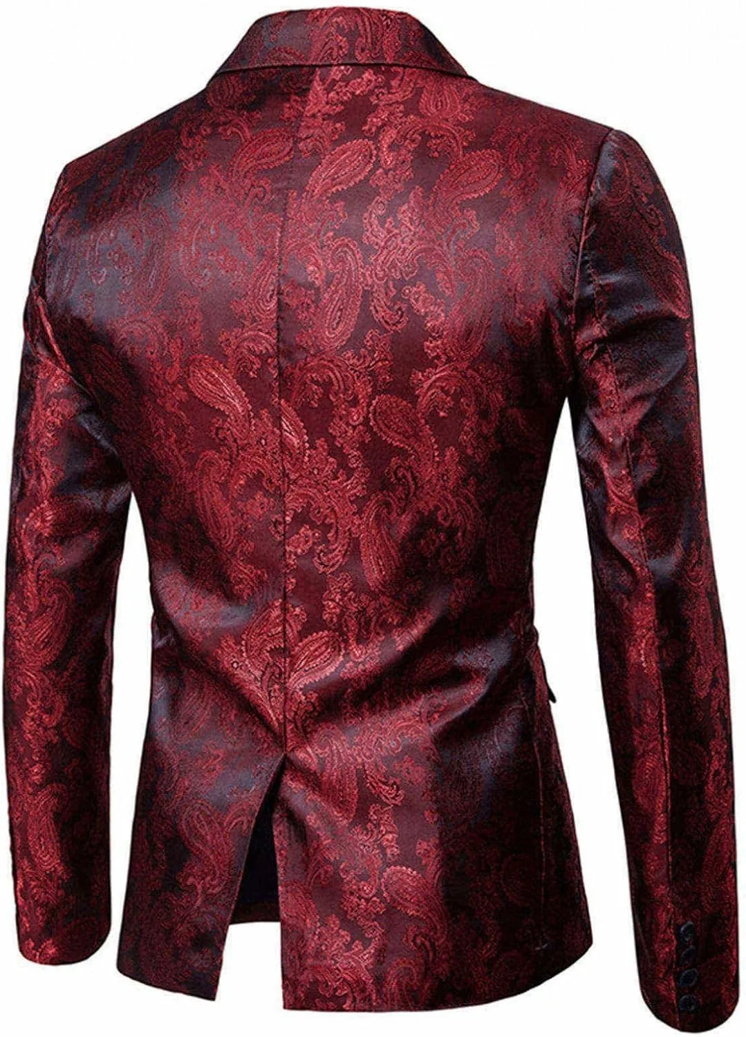 Mens Suit Jacket Slim Fit Blazer One Button Notch Collar Court Style Embroidered Banquet Evening Party Gentleman Shirts