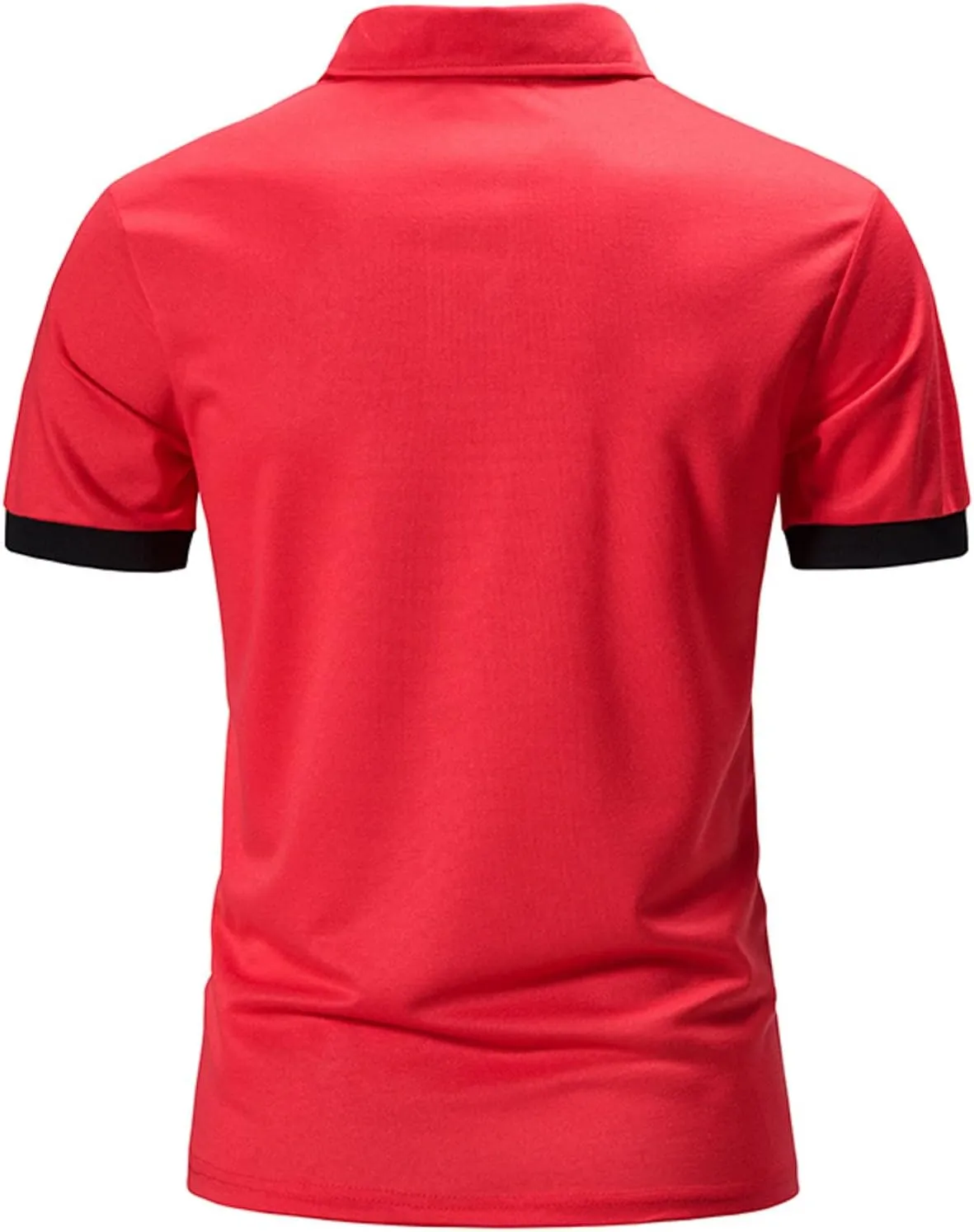 Mens Summer Short Sleeve Polo Shirts Moisture Wicking Cotton Tops Casual Slim-Fit Graphic Pullover Colcor Block Collar Shirts