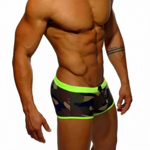 Men's Swimming Camouflage Push-Up Low Waist Short