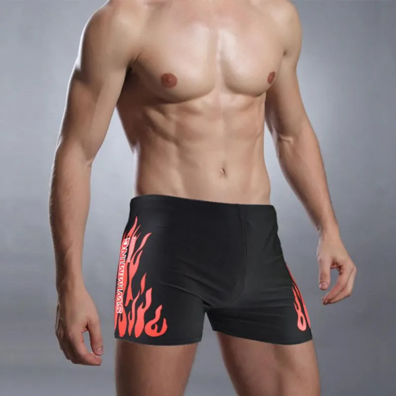 Men's Swimming Flame Print Short