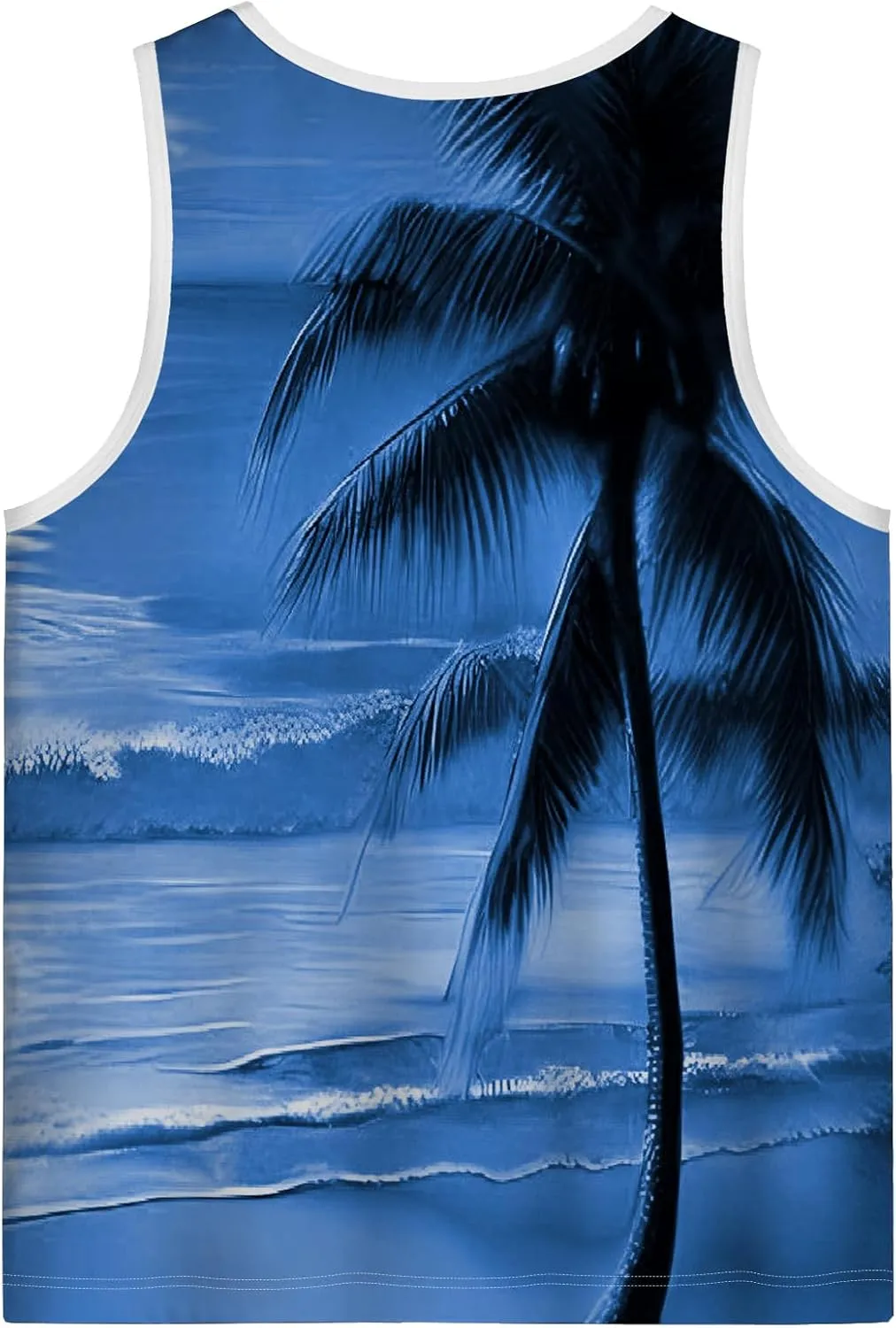 Mens Tank Tops Hawaiian Sleeveless Shirts Graphic Beach Coconut Tree Gym Tank Top