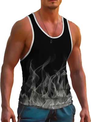 Mens Tank Tops Hawaiian Sleeveless Shirts Graphic Beach Coconut Tree Gym Tank Top