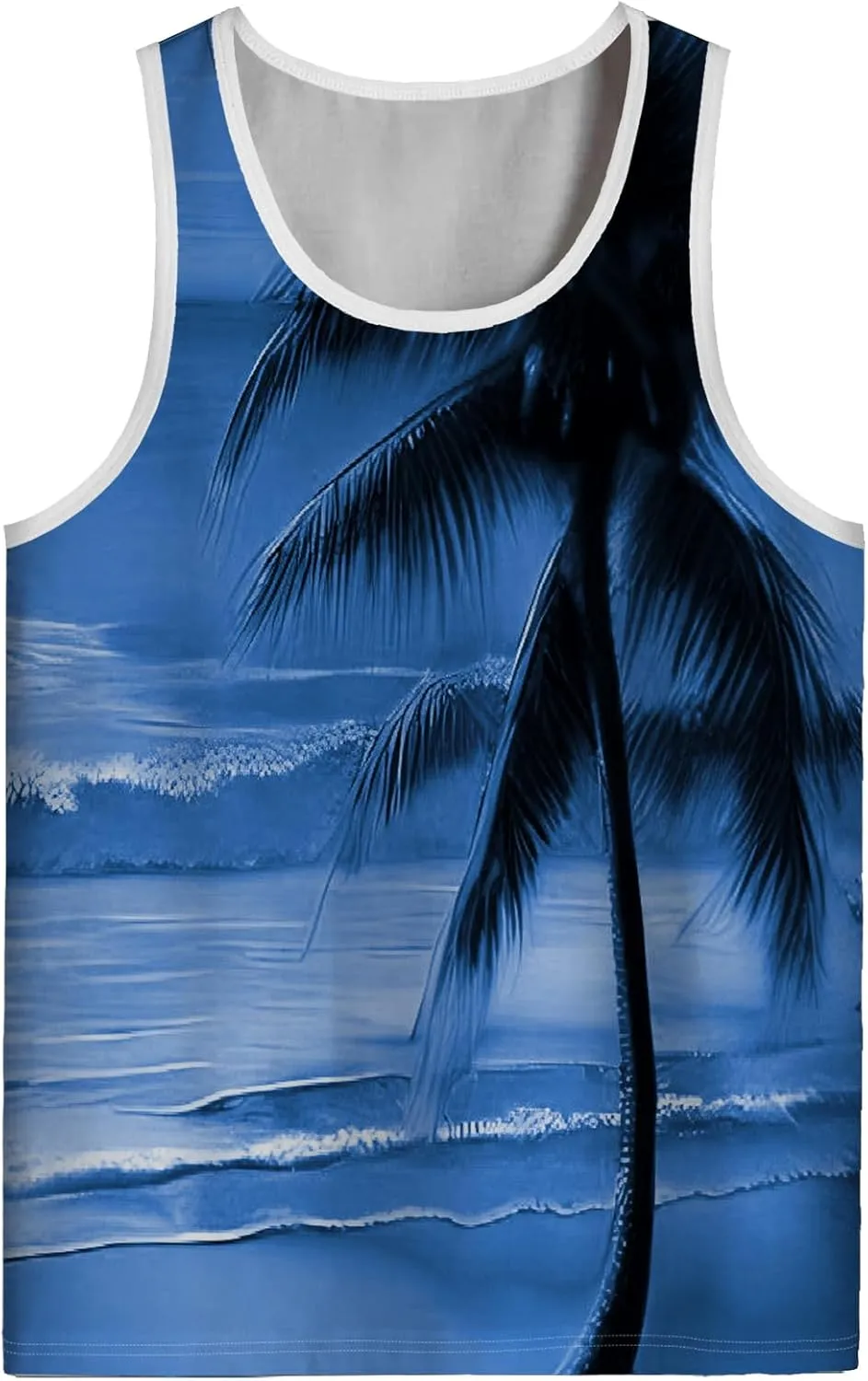 Mens Tank Tops Hawaiian Sleeveless Shirts Graphic Beach Coconut Tree Gym Tank Top