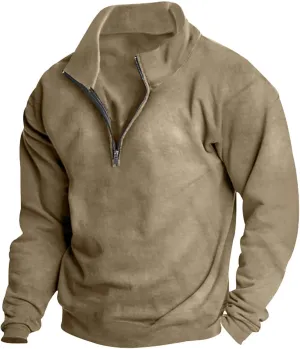 Men's Thermal Sweatshirt Fleece Half Zip Pullover Long Sleeve Warm Golf Shirts Fall Winter Lightweight Workout Tops