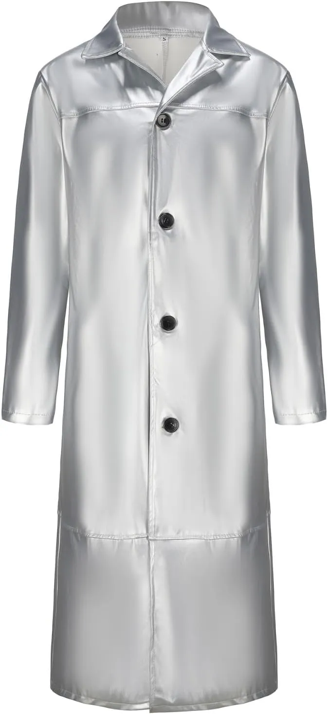 Men's Trench Coat Slim Fit Notch Lapel Single Breasted Overcoat Winter Warm Cotton Business Long Jacket Windbreaker