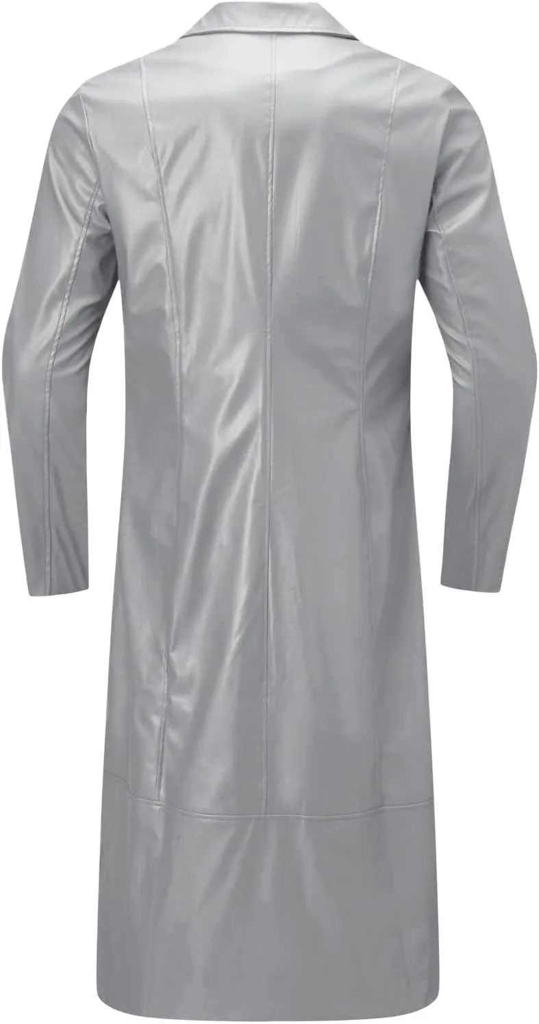 Men's Trench Coat Slim Fit Notch Lapel Single Breasted Windbreaker Warm Winter Overcoat Cotton Business Long Jacket