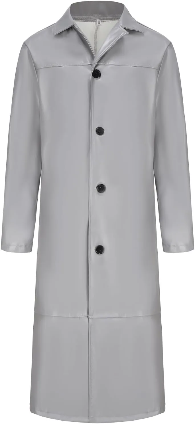 Men's Trench Coat Slim Fit Notch Lapel Single Breasted Windbreaker Warm Winter Overcoat Cotton Business Long Jacket