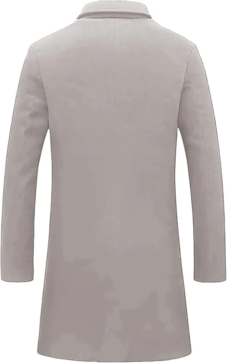 Men's Trench Coat Slim Fit Notch Lapel Single Breasted Windbreaker Warm Winter Overcoat Cotton Business Long Jacket