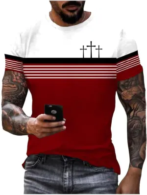 Mens Vintage Faith Cross Graphic Tshirt Christian Casual Tee Mens Faith Cross Polo Shirt