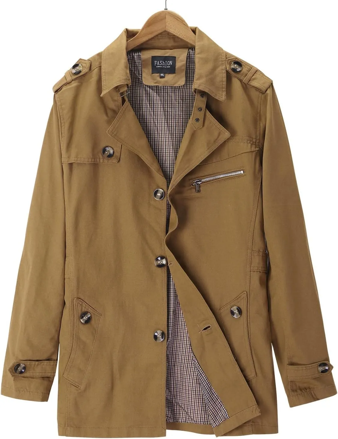 Mens Winter Coat Jacket Autumn&Winter Long Men's Solid Collar Sleeve Turn-down Top Men's Coats & Leather Trench Coat