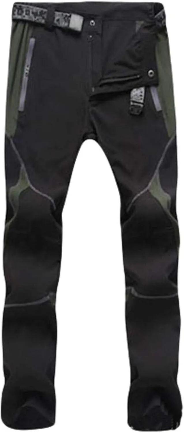 Men's Winter Pants Waterproof Softshell Snowboard Pants Outdoor Hiking Wear Resistant Windproof Trousers with Pockets