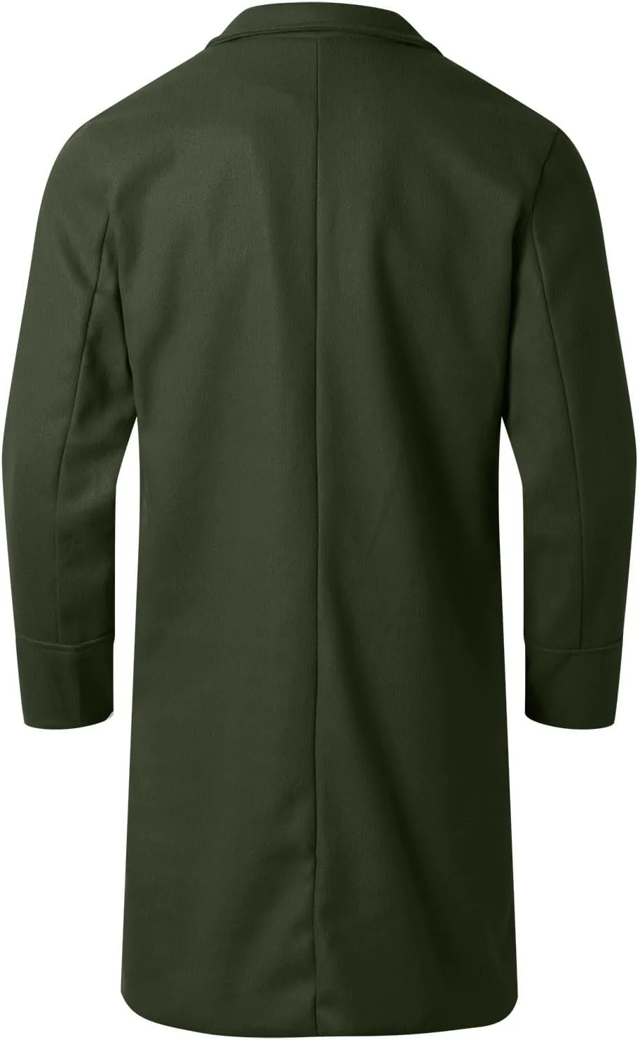 Mens Wool Blend Coat Winter Trench Coats Notched Lapel Warm Double Breasted Overcoat Classic Peacoat with Pockets