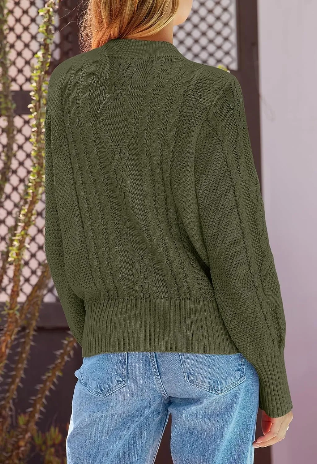 MEROKEETY Women's 2024 Fall Long Sleeve Sweater Cardigan Cable Knit Open Front Button Outwear Coats