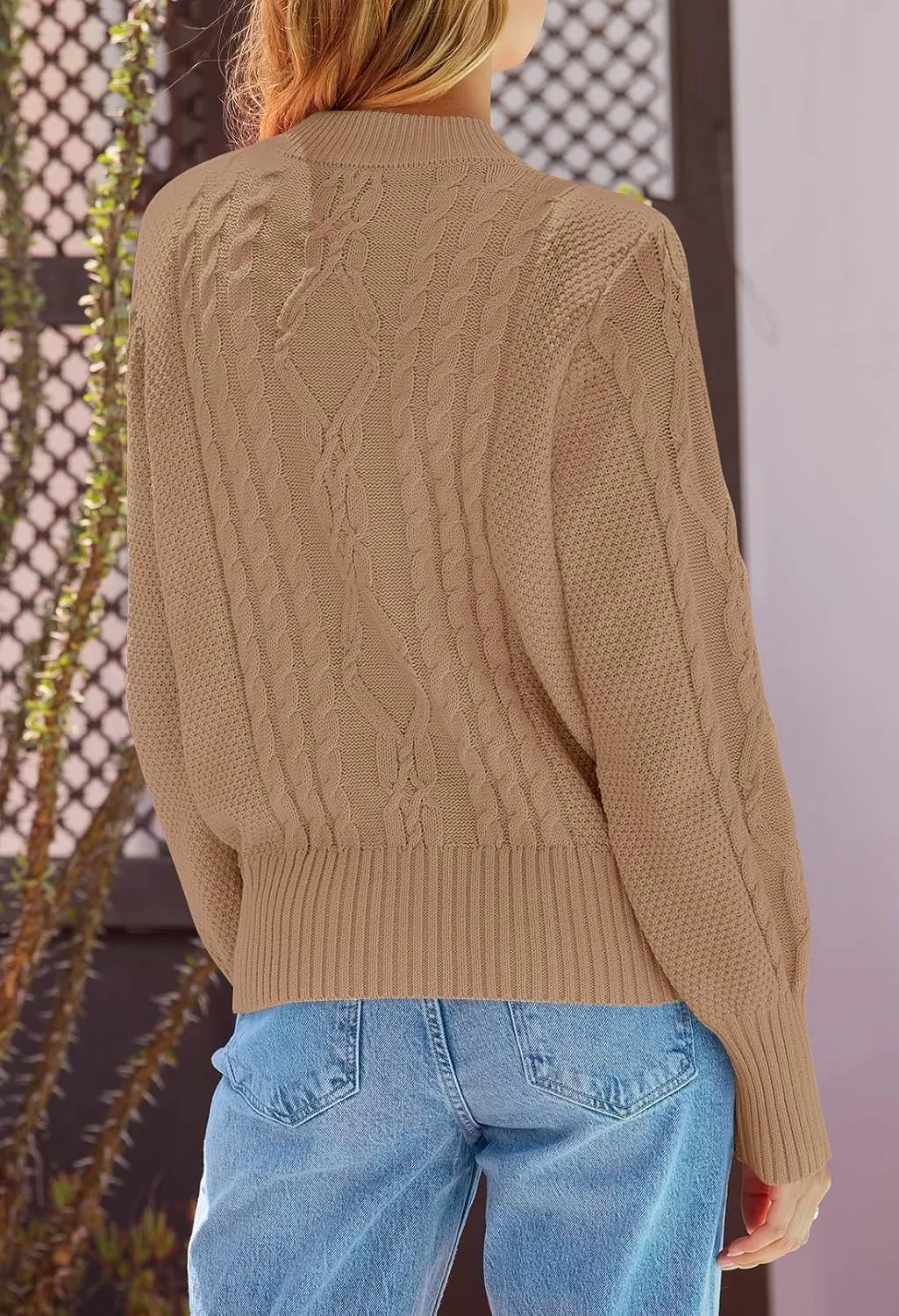 MEROKEETY Women's 2024 Fall Long Sleeve Sweater Cardigan Cable Knit Open Front Button Outwear Coats