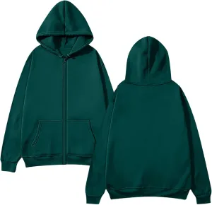 midelxp Zip Up Hoodies for Women Casual Lightweight Fleece Hooded Sweatshirt Comfy Solid Color Warm Winter Coats Jackets