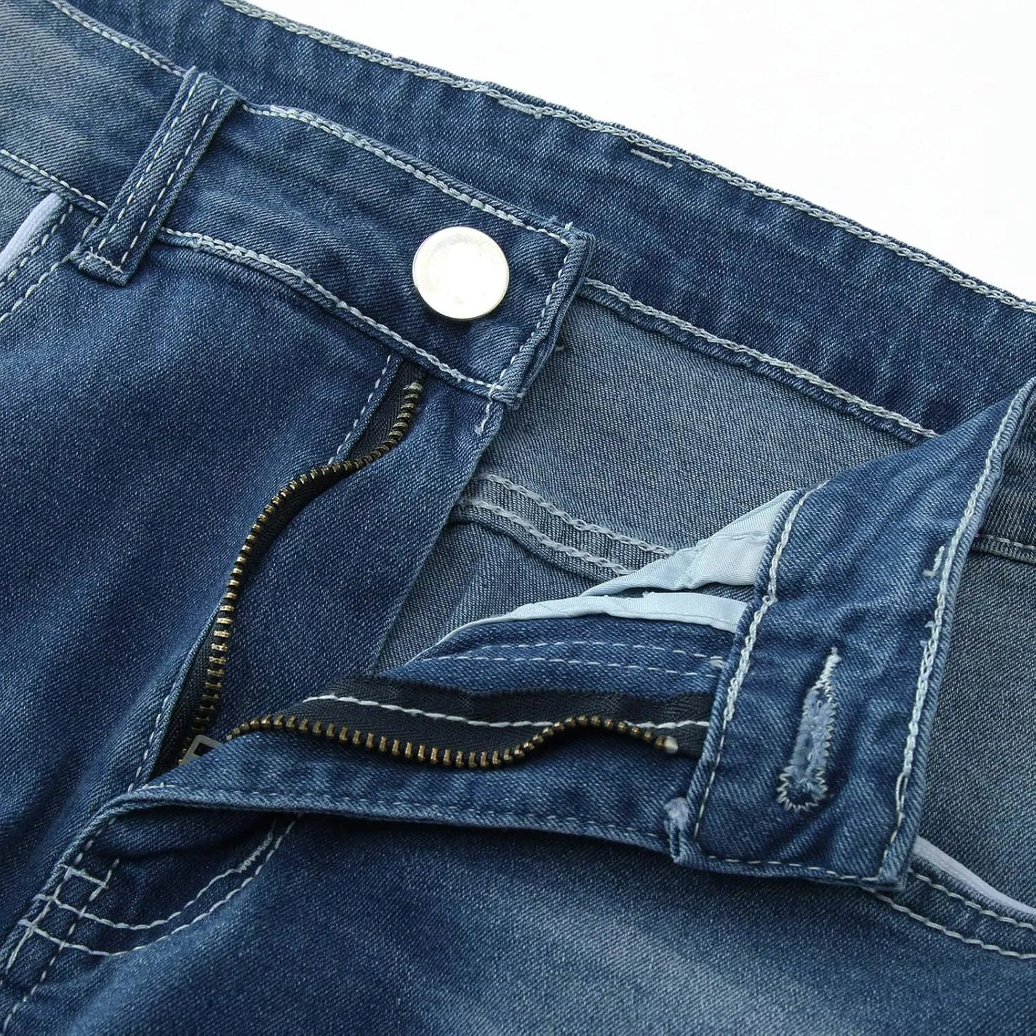 MIDOO Jeans Pants for Men Slim Fit Casual Aesthetic Jeans Straight Leg Pants Lightweight Loose Stretch Denim Pants Trousers