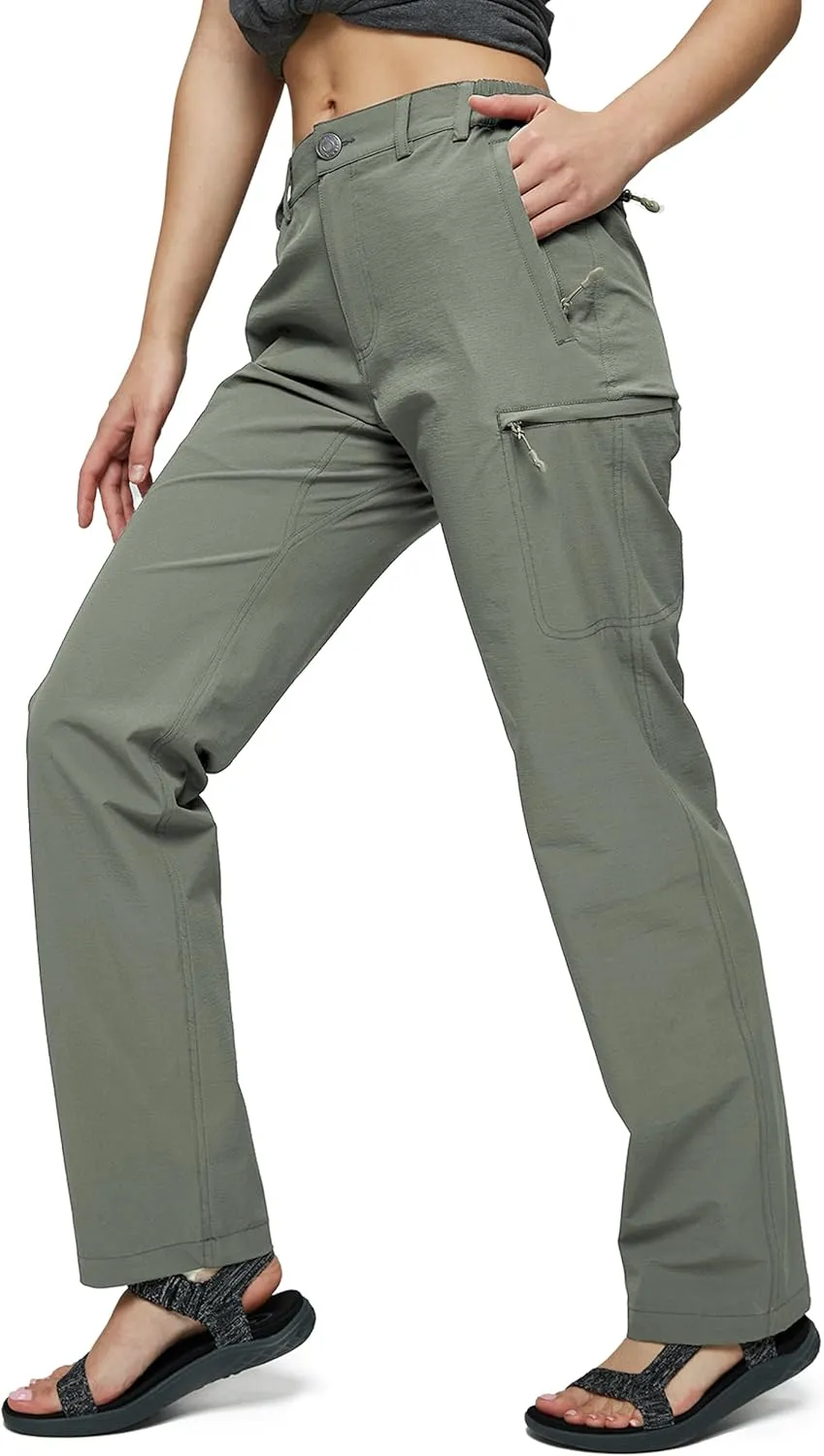 MIER Women's Quick Dry Cargo Pants Lightweight Tactical Hiking Pants with 6 Pockets, Stretchy and Water-Resistant