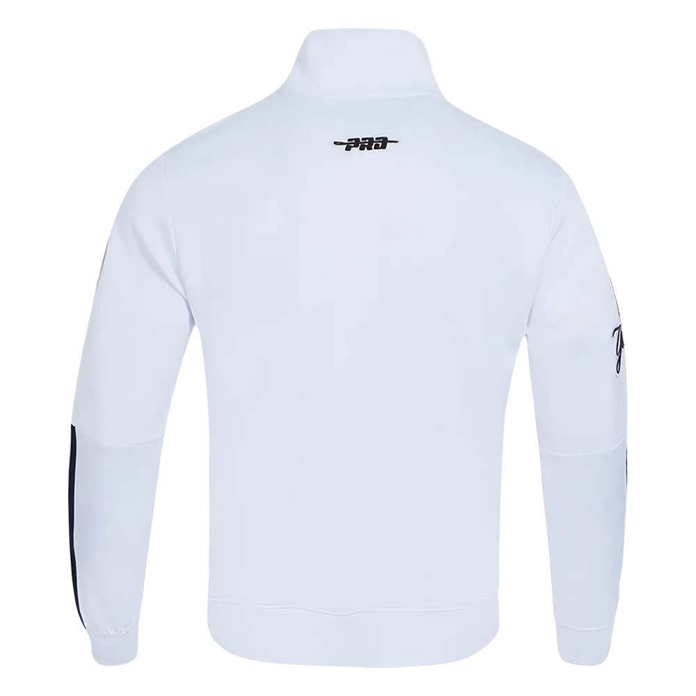 MLB NEW YORK YANKEES CLASSIC MEN'S DOUBLE KNIT TRACK JACKET (WHITE/MIDNIGHT NAVY)