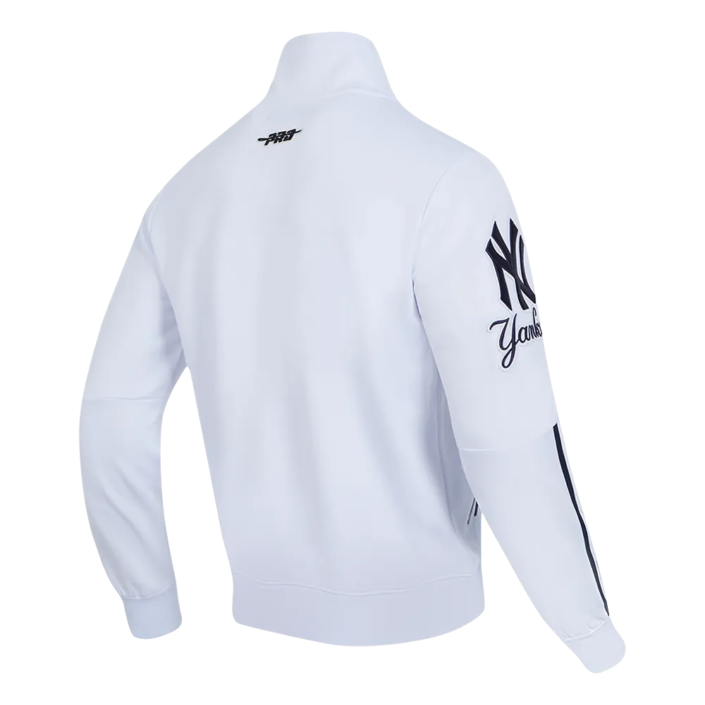 MLB NEW YORK YANKEES CLASSIC MEN'S DOUBLE KNIT TRACK JACKET (WHITE/MIDNIGHT NAVY)