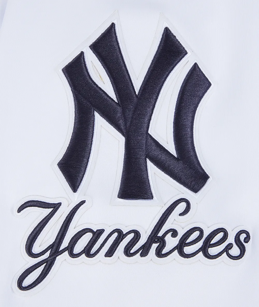 MLB NEW YORK YANKEES CLASSIC MEN'S DOUBLE KNIT TRACK JACKET (WHITE/MIDNIGHT NAVY)
