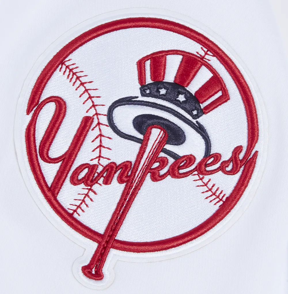 MLB NEW YORK YANKEES CLASSIC MEN'S DOUBLE KNIT TRACK JACKET (WHITE/MIDNIGHT NAVY)