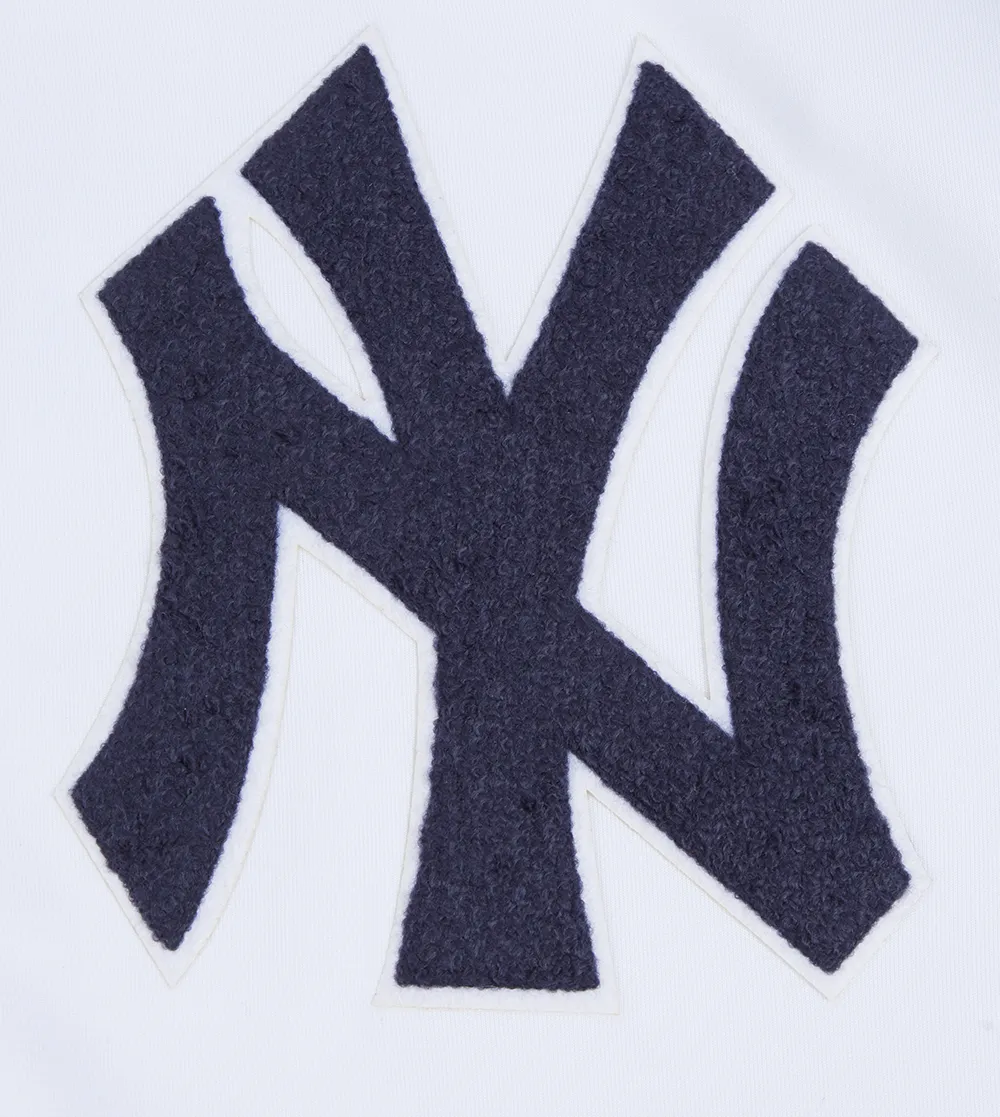MLB NEW YORK YANKEES CLASSIC MEN'S DOUBLE KNIT TRACK JACKET (WHITE/MIDNIGHT NAVY)