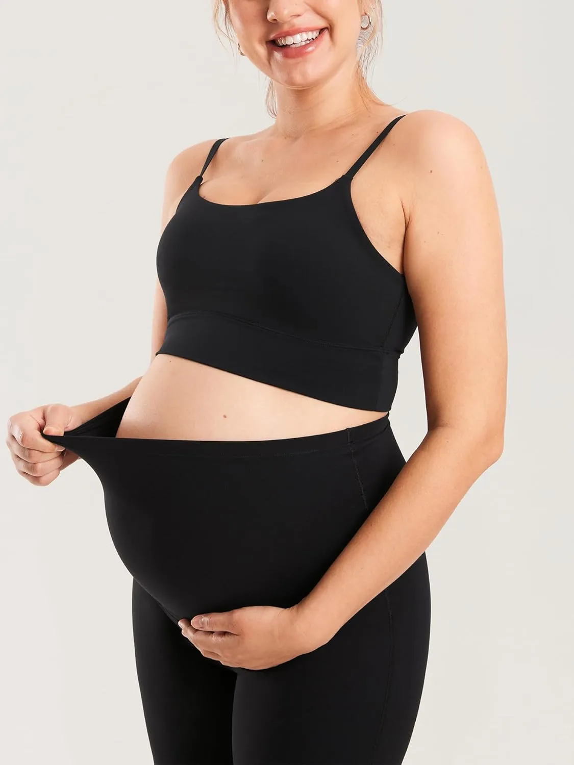 MOMANDA Women's Maternity Pants Wide Leg Cozy Over The Belly Lounge High Waisted Pregnancy Casual Yoga Pants