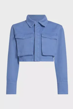 Monica Denim Cropped Jacket Dazzling Blue