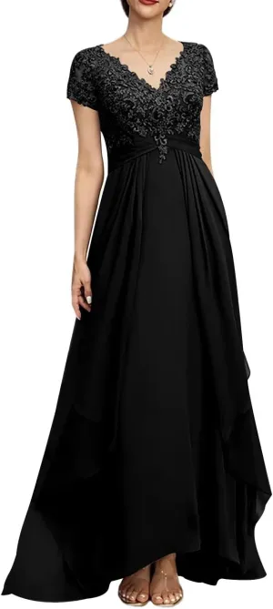 Mother of The Bride Dresses for Wedding Laces Appliques Long Chiffon Wedding Party Gowns for Women