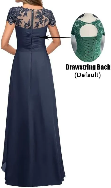 Mother of The Bride Dresses Long Formal Evening Gowns Chiffon Lace Appliques Wedding Guest Dresses for Women
