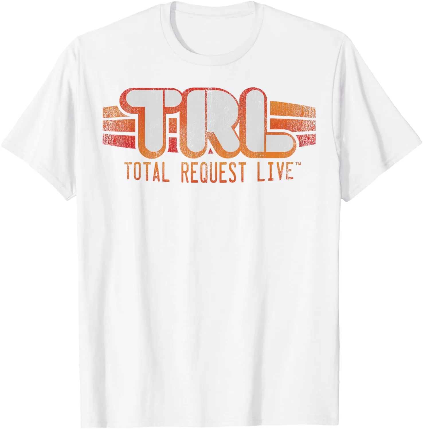 MTV TRL Orange Stripes Total Request Live Graphic T-Shirt T-Shirt