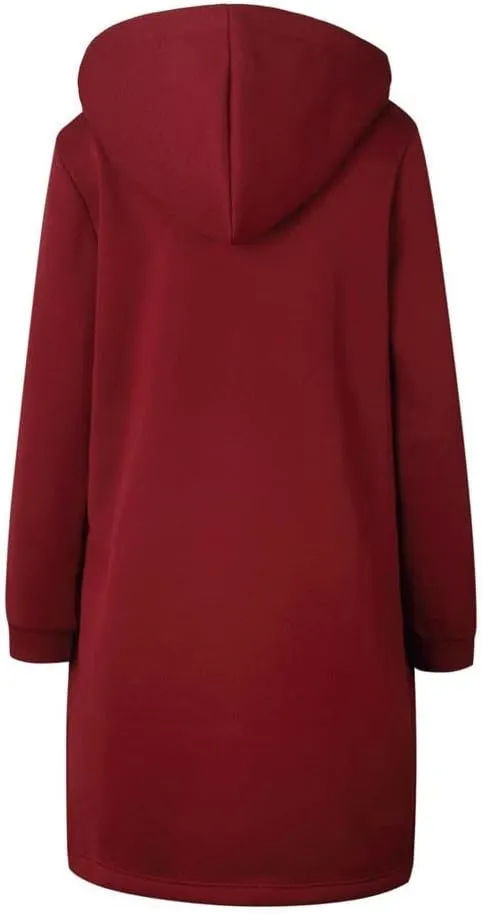 Muyise Hoodies for Women Casual Full Zip Up Long Hooded Sweatshirts Lightweight Long Sleeve Winter Warm Jackets with Pockets