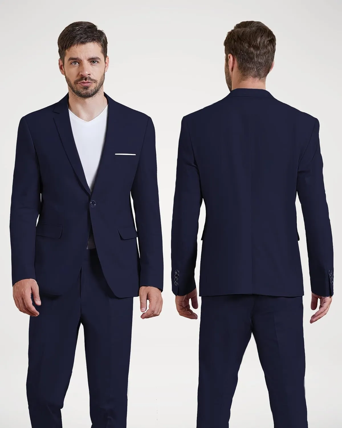 MY'S Men's Casual Two Button Linen Suit Jacket, Slim Fit Business Daily Sport Coat Lightweight Blazer