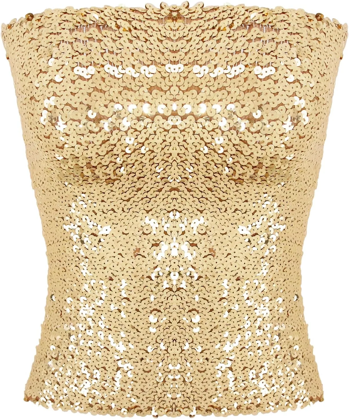 Naimo Women's Sparkly Bling Sequin Tube Top Sexy Stretchy Crop Top Party Costume Clubwear Camisoles
