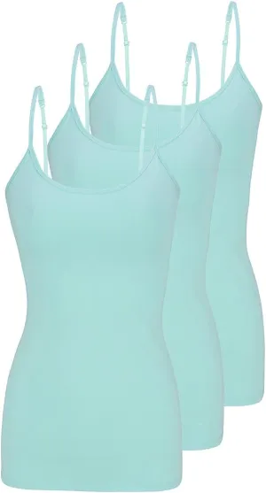 Natural Uniforms Women's Camisole Tank Top-Breathable Cotton Stretch Multi Pack of 3