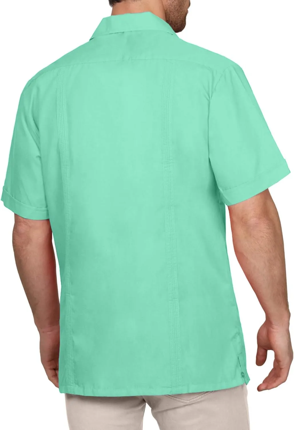 NE PEOPLE Men's Short Sleeve Cuban Guayabera Button Down Shirts Top S-4XL