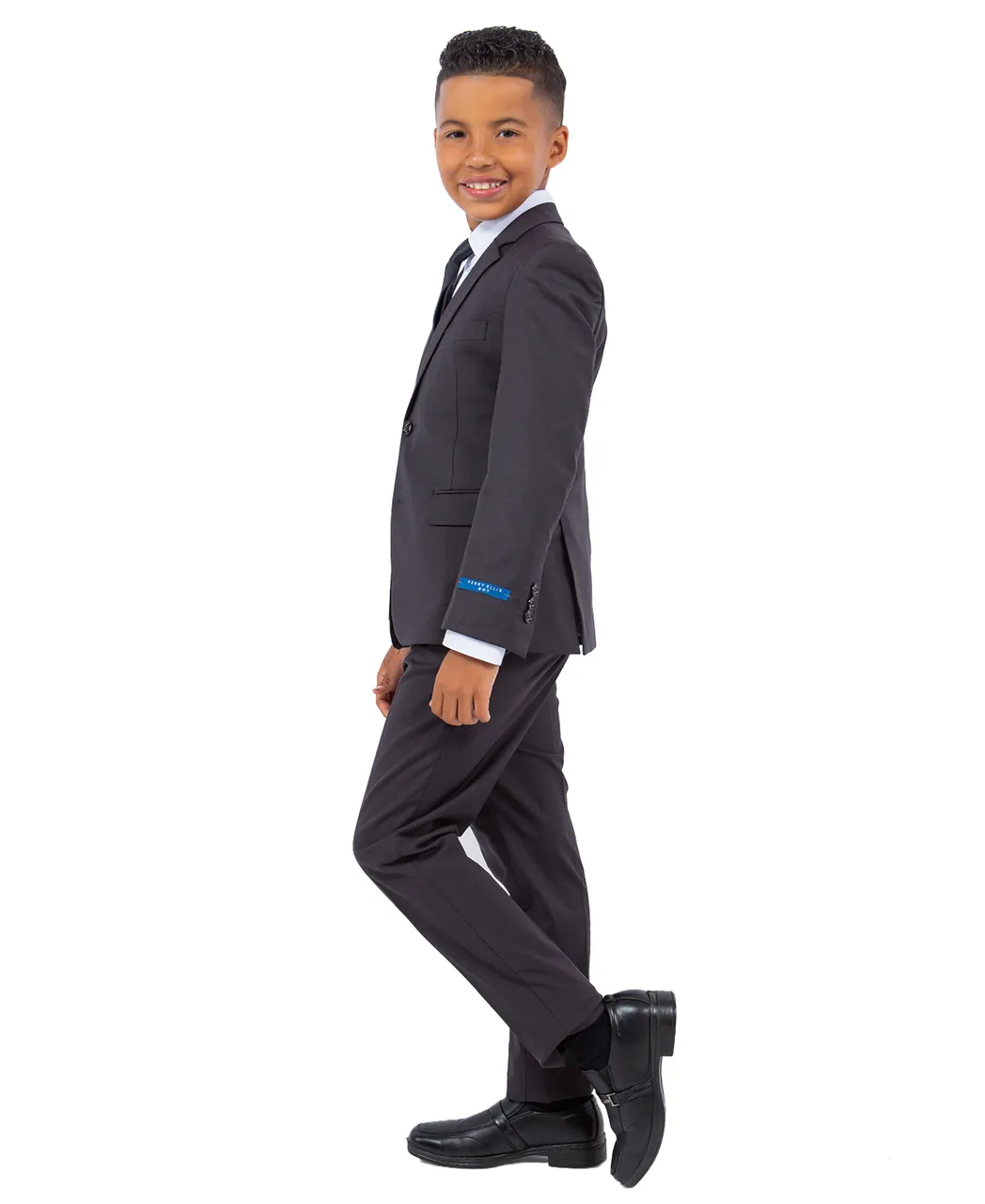 New York Man Boys 5 Piece Suit-Dk Grey by Perry Ellis