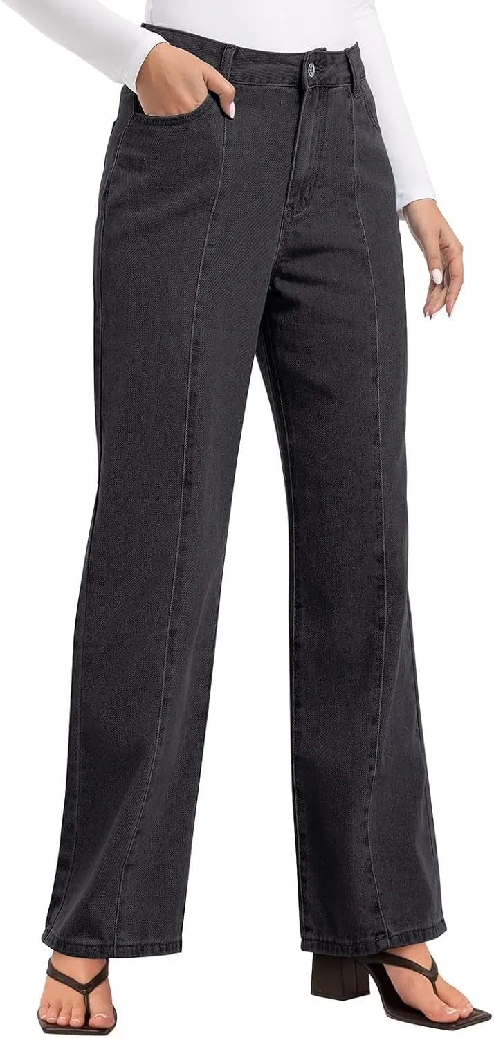 NIMIN Wide Leg Jeans for Women High Waisted Baggy Denim Pants Straight Leg Casual Jeans with Pockets